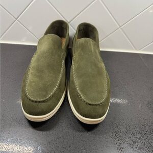 Loro Piana Olive Suede Men's Loafers